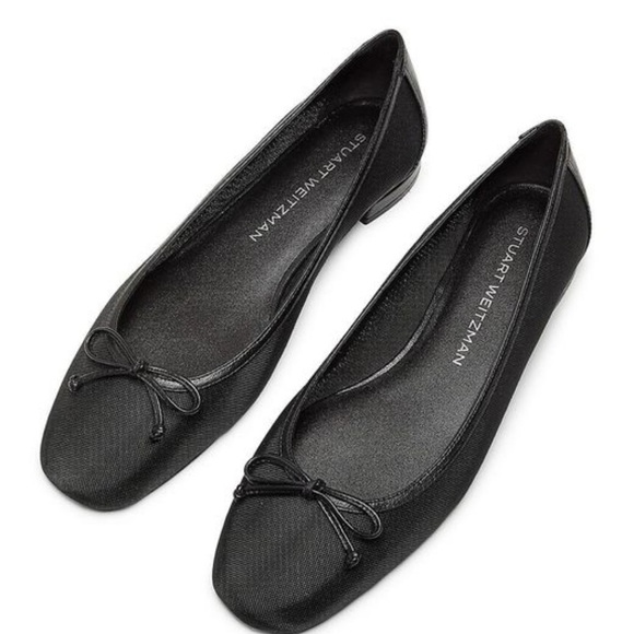Stuart Weitzman Arabella Classic Black Ballet Flat Shoe, Slip-On - Picture 1 of 14